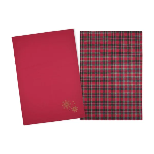 Set di 2 strofinacci di Natale in cotone (50 x 70 cm) Clark Multicolore