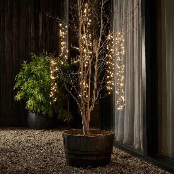 Eisregen-Lichterkette mit glitzerndem Licht L2 m Warmwei� 480 LED CN