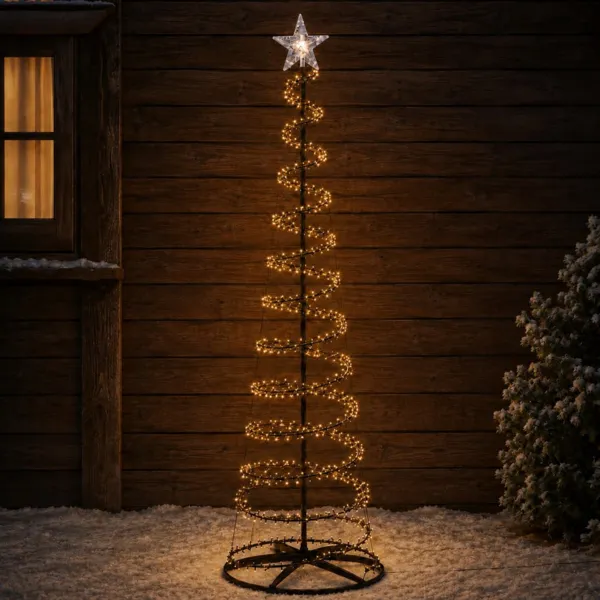 Albero luminoso 756 LED (H210 cm) Effetto cascade Bianco caldo