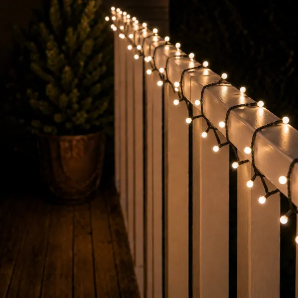 Lichtsnoer 16 m 750 LED zwarte kabel Kers Warm wit