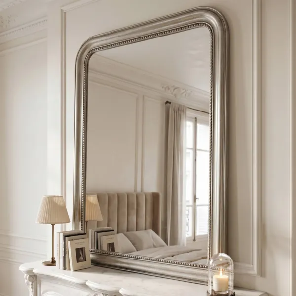 Specchio da parete rettangolare (76 x 106 cm) Archi Argento