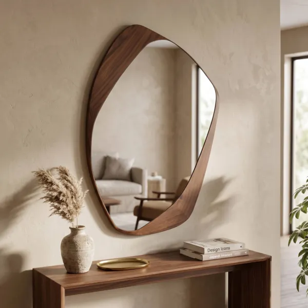 Miroir mural bois (60 cm) Lumya Naturel