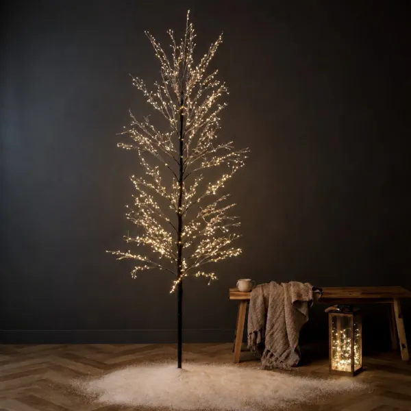 Albero luminoso 1350 LED (H150 cm) S�l�nis Nero e Bianco caldo
