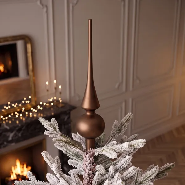 Remate para �rbol de Navidad en vidrio Boreal Marr�n caf�