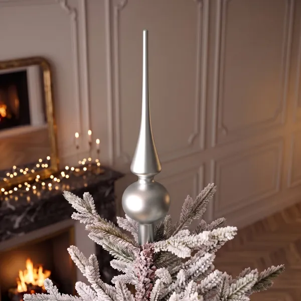 Remate para �rbol de Navidad Boreal de vidrio plateado