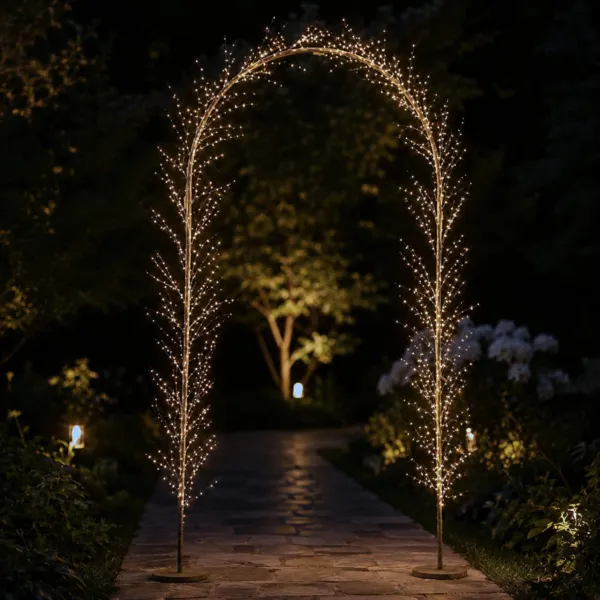 Arco natalizio esterno luminoso 1440 LED (H230 cm) Celeste Bianco caldo