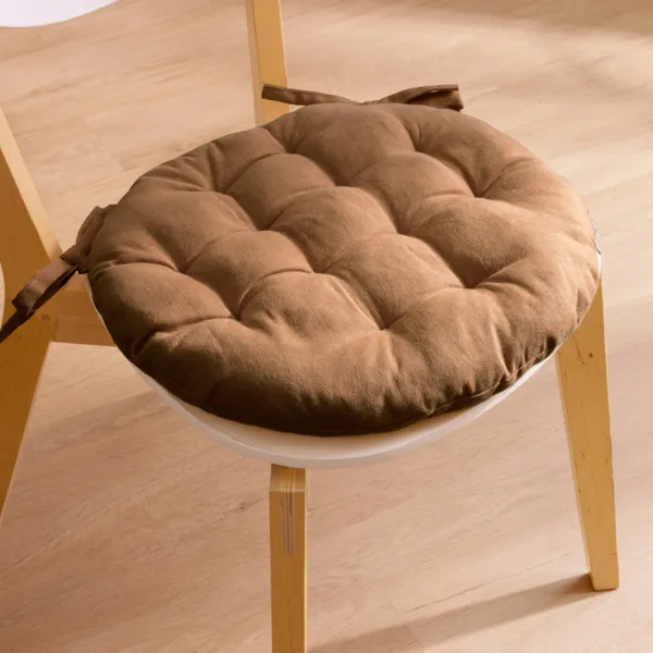 Coussin de chaise rond coton (40 cm) Pixel Camel