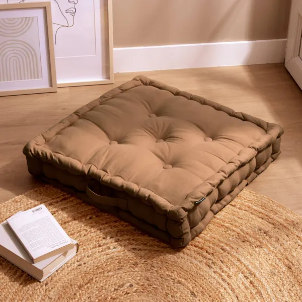 Coussin de sol coton (60 x 60 cm) Pixel Camel