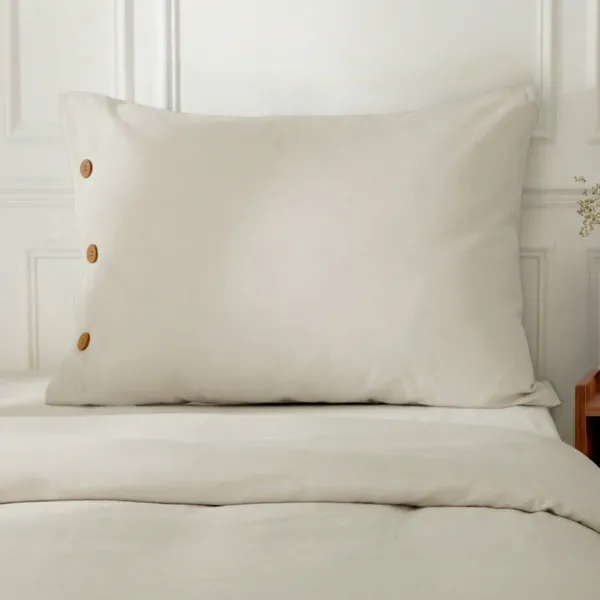 Funda de almohada rectangular de algod�n percal (50 x 70 cm) Diane Beige