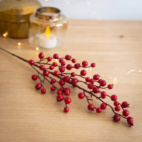 Branche de baies (H60 cm) Holy Rouge laqué