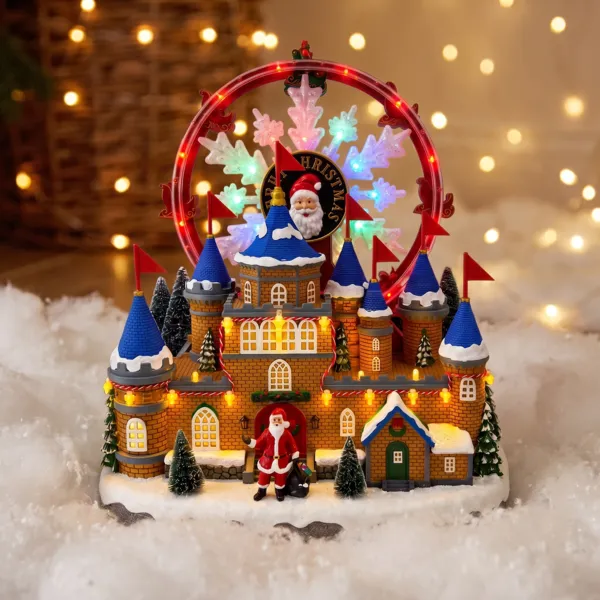 Village de No�l anim� et musical (H28 cm) Grande roue du P�re Lexi