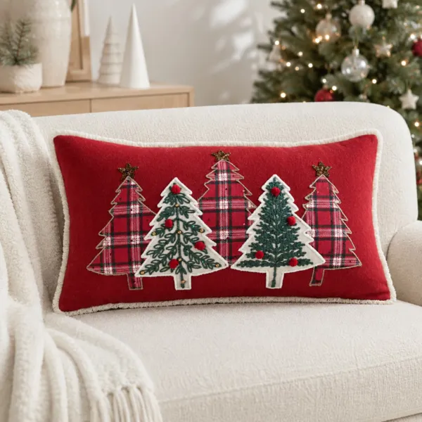Coussin de no�l rectangulaire (35 x 65 cm) Clark Rouge