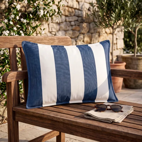 Copricuscino da esterno rettangolare idrorepellente (40 x 60 cm) Noa Blu mezzanotte
