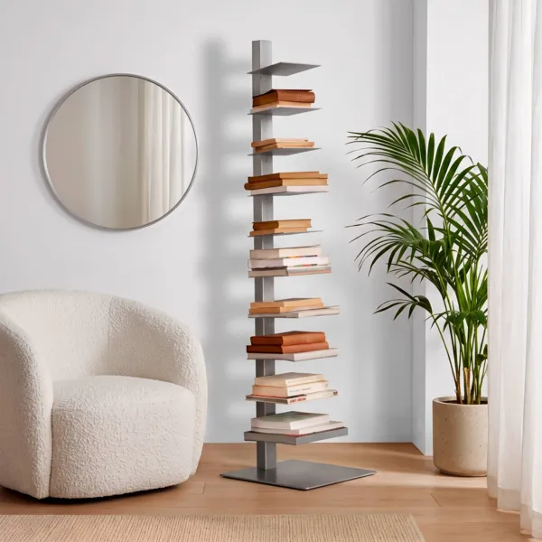 Opbergrek 10 niveaus (H150 cm) Boekenkast Book Zilver