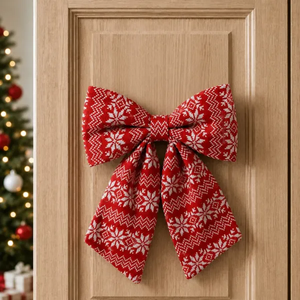 Lazo de Navidad (H32 cm) Tradici�n Rojo y blanco