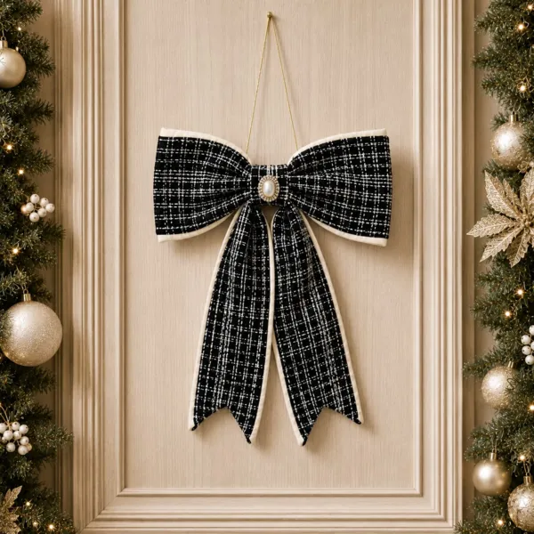 Gran lazo de Navidad (H40 cm) Couture Negro