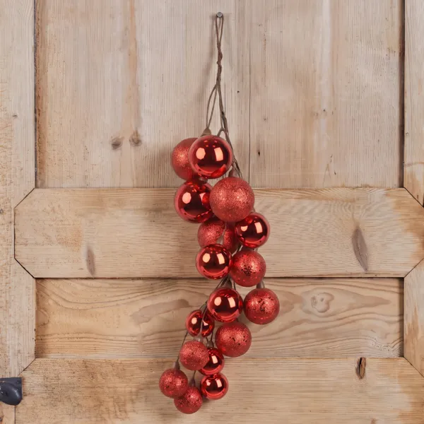 Suspensione di Natale (H45 cm) Palline a grappolo Rosso