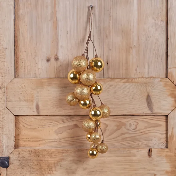 Suspension de No�l (H45 cm) Boules en grappe Or clair