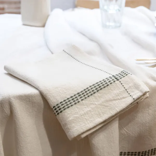 Set aus 3 Baumwoll-Servietten (40 x 40 cm) Lana Rosmaringr�n