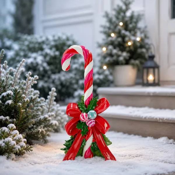 Grande Canna di zucchero (H46 cm) Candy sweet Rosso e bianco