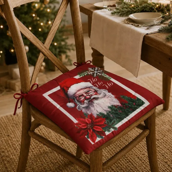 Cuscino per sedia di Natale (38 x 38 cm) Christmas Bordeaux
