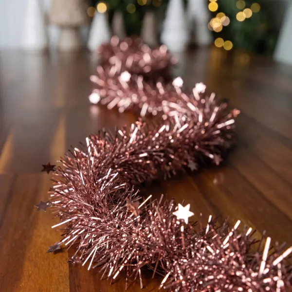 Guirnalda de Navidad (D10 cm) estrellada Alpine Rosa antiguo