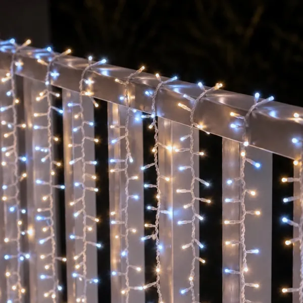 Guirlande lumineuse connectable 5 m 200 LED c�ble blanc Pro-lights Flash Blanc chaud et froid