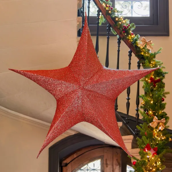 Adorno para colgar (D135cm) Estrella gigante Rojo