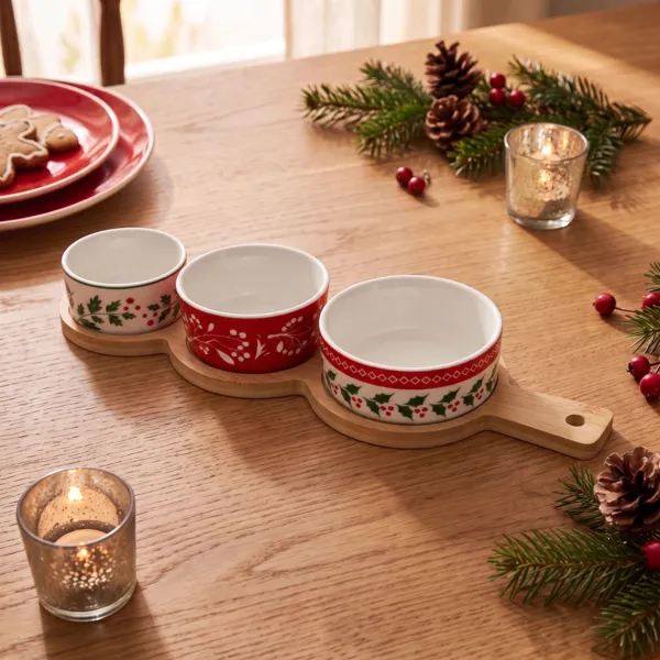 Set da tapas 3 ciotole (12 x 35 cm) Magia di Natale Multicolore
