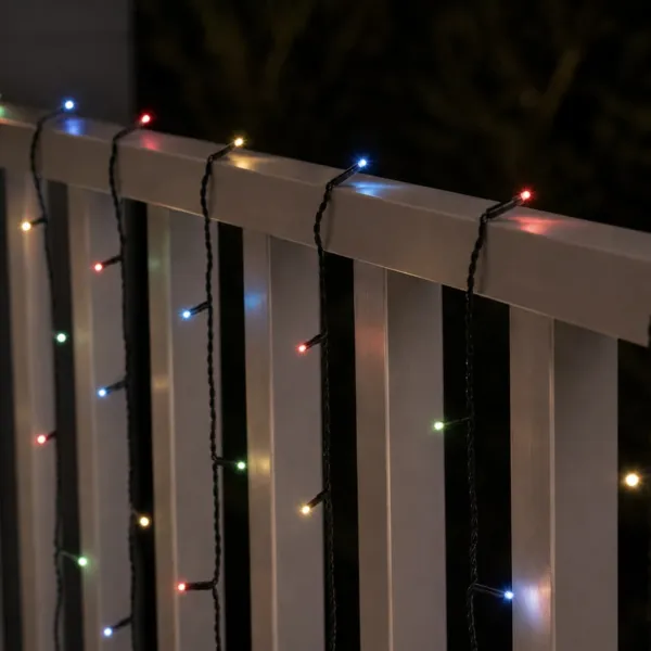 Catena luminosa senza fili USB 7,4 m 100 LED cavo nero Duracharge classic Multicolore