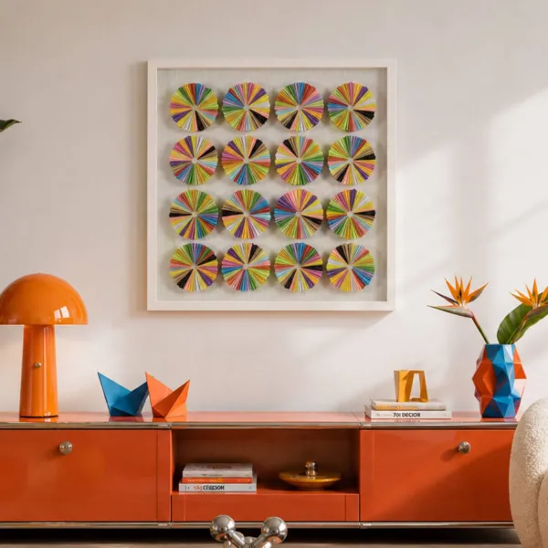 Cuadro decorativo en relieve de papel (60 x 60 cm) Imai Multicolor