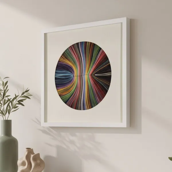 Cuadro decorativo en relieve de papel (60 x 60 cm) Kaus Multicolor