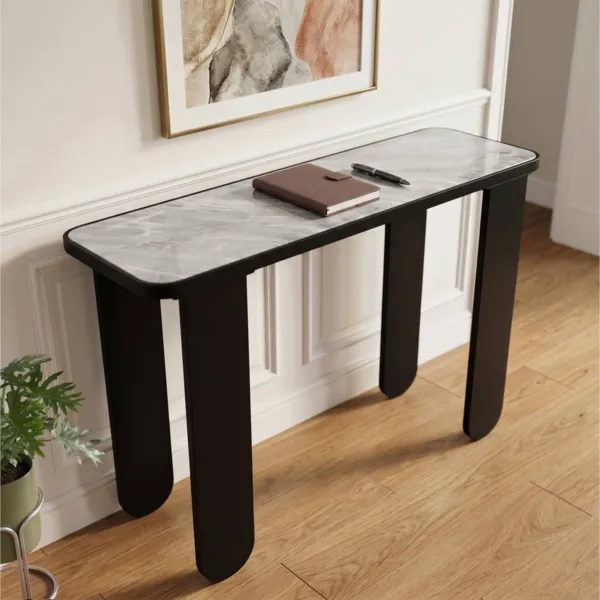 Consolle effetto legno e metallo (L120 cm) Kyria Nera
