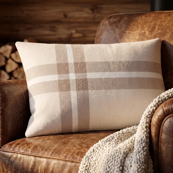 Cuscino rettangolare effetto lana (40 x 60 cm) Veran Beige