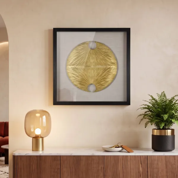 Dekoratives Holzreliefbild (60 x 60 cm) Alya Gold