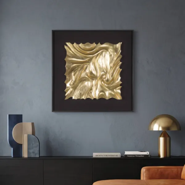 Quadro decorativo in rilievo effetto legno (60 x 60 cm) Zania Oro