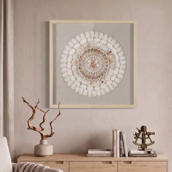 Relief-Wandbild mit Muscheln (60 x 60 cm) Izar Wei�