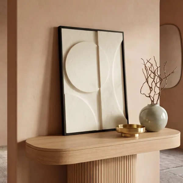 Quadro decorativo rilievo in carta (45 x 60 cm) Zosma Bianco