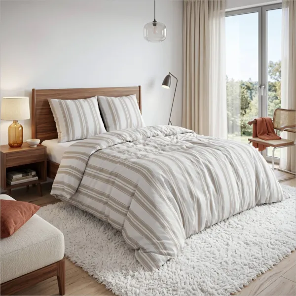 Copripiumino in percalle di cotone (240 x 220 cm) Cl�mence Bianca