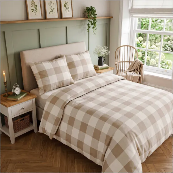 Copripiumino in percalle di cotone (260 x 240 cm) Sophie Beige