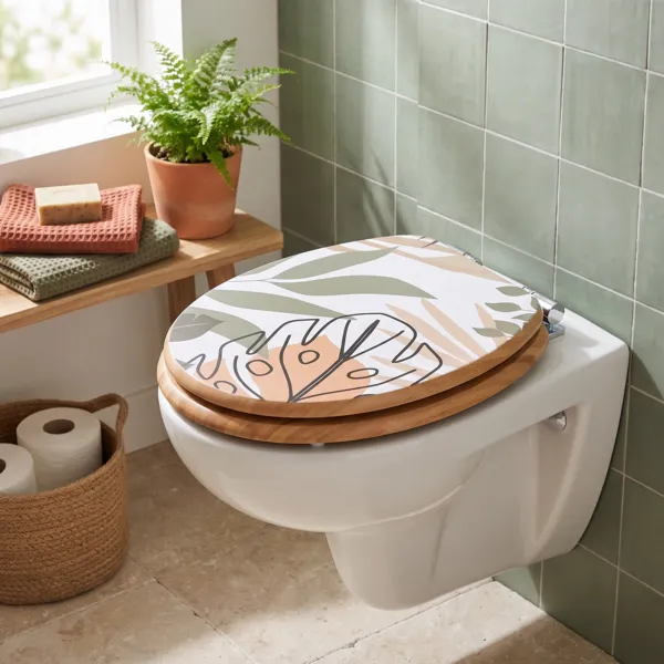 Toiletbril van hout 18 inch Bengaals Multicolor