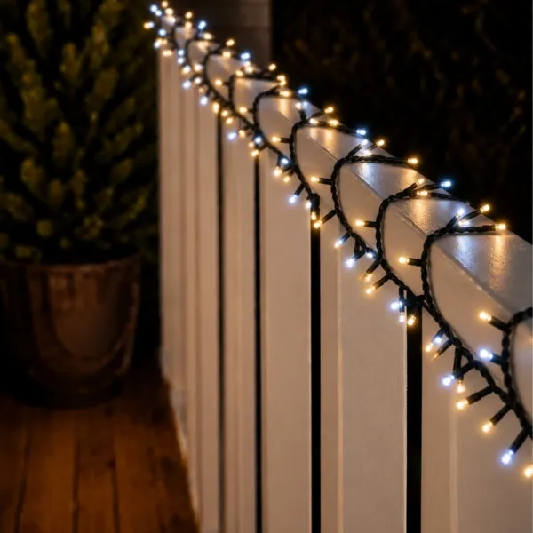 Guirnalda luminosa conectable 5 m 200 LED cable negro Pro-lights Flash Blanco c�lido y fr�o
