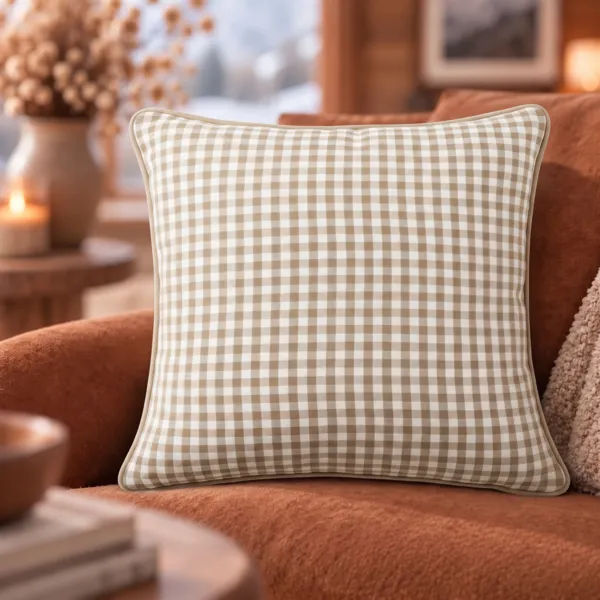 Cuscino quadrato in garza di cotone (45 x 45 cm) Ga�a vichy Corda