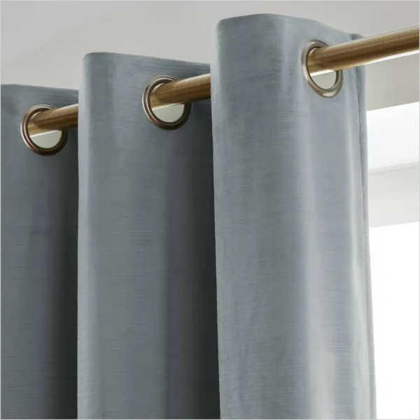 Tenda in velluto martellato (140 x 180 cm) Maela Grigio blu