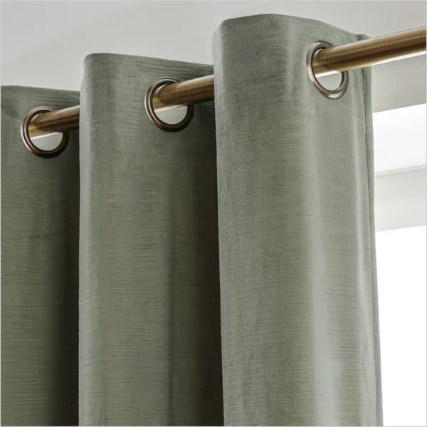 Tenda in velluto goffrato (280 x 240 cm) Maela Verde rosmarino