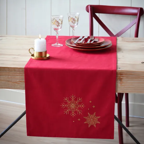 Runner da tavolo in cotone Natale (150 cm) Clark Rosso