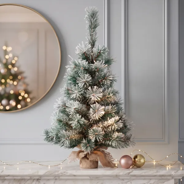 Albero artificiale da tavolo Edmonton Alt. 45 cm Verde innevato