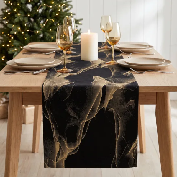 Runner da tavola (300 x 28 cm) Marmo Nero