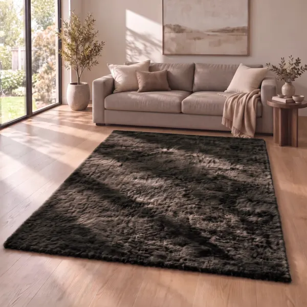 Tappeto rettangolare in ecopelliccia (160 x 230 cm) Finn Marrone