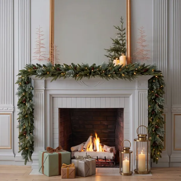 Ghirlanda luminosa per albero (300 cm - D25) Washington Verde e bianco caldo